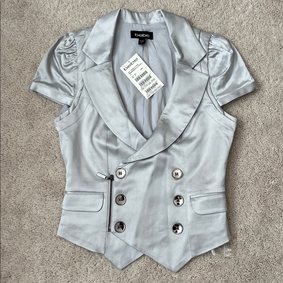 NWT Bebe silver jacket pencil skirt suit set - Picture 10 of 12